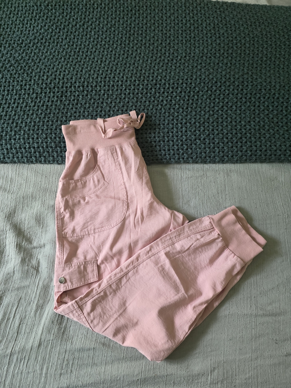 Womens' Pink Drawstring Jogger Pants with Pockets - Medium